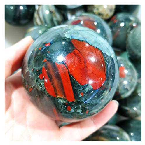 EKFBQBGW Pietre preziose naturali Sfera di pietra del sangue Sfere burattate Cristalli e pietre Feng Shui Ornamento Decorazione decorazione della stanza (Size : 7-8cm)