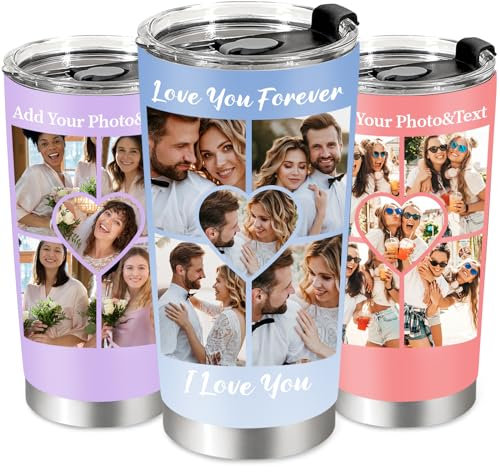 SECOGM 20OZ Personalised Coffee Travel Mug with Text Name Gifts for Men Women Insulated Travel Cup with Straw and Lid-Stainless Steel Travel Mug 20 Oz (5 Photo)