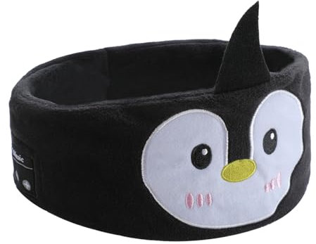 Wireless Sleep Headband Headphone - Cartoon Headphones for Childrens, Bluetooth V5.0, Ultra-thin Speaker, Adjustable Volume Hi-Fi Stereo for Elastic Headband, Gift for Children (Black)