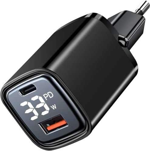 Mini 33W USB C Ladegerät mit LED Display, BUOTAU 2 Port Handy Netzteil USB A & C Schnellladegerät PD QC PPS Schnellladen für iPhone 8 X 11 12 13 14 15 Pro Max, iPad, Samsung Galaxy, Google Pixel usw