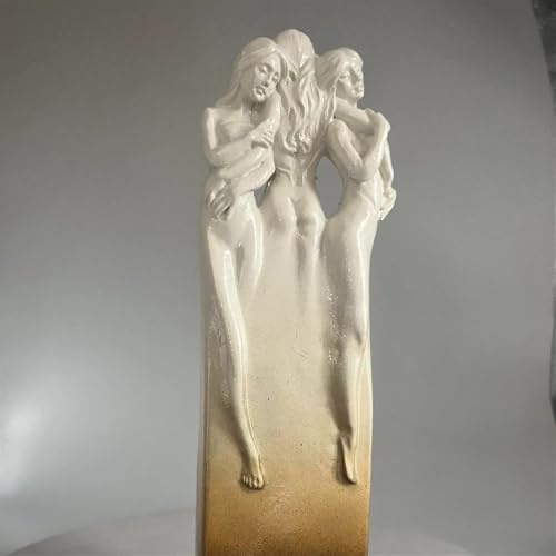 HABITZ Three Sisters Figurine By My Side Sister Sculpture Resin Desktop Ornament Sculpted Hand-Painted Figure Home Decorative Statue Friendship Gifts For Desktop Shelf Home Office Shop