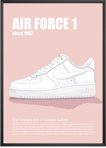 MJ-GRAPHICS® - Mood Mode Poster Sneaker Wohnzimmer Deko Schlafzimmer Fashion Bild Schuh Wandposter in A3, Fine Art Kunstdruck - Schuhe für Teenager Raumdekoration Sneaker Painting Pink - ohne Rahmen
