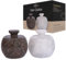 Marble Hives Marble Salt Cellar With Lid- Pack Of 2 Marble Salt And Pepper Bowls- Salt Holder With Lid To Put Salt, Paprika, Pepper, And Spice (White & Occeanic, Style 02)