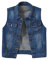 Giacca Di Jeans Western Con Bottoni Vintage Gilet Di Jeans Invecchiato Casual Giubbino Jeans Donna, Gilet Di Jeans Da Donna Blu Scuro Lavaggio Sbiadito Scollo A V Senza Maniche