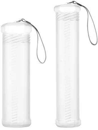 PH PandaHall 2 Sizes Extendable Plastic Brush Case Long Brushes Holder with Carrying Lanyard Clear Artist Storage Tube Paintbrush Organizer for Brushes Watercolor Pens Pencil Container