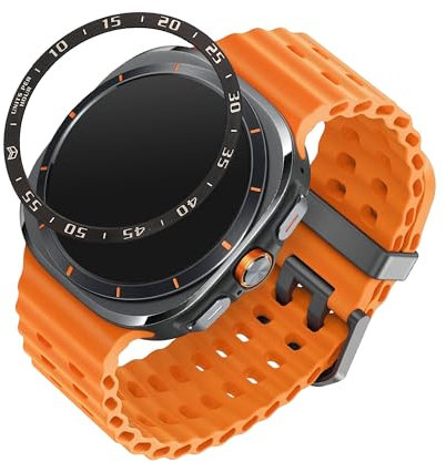 kwmobile Schutzring kompatibel mit Samsung Galaxy Watch Ultra 47mm Fitnesstracker - Bezel Ring Lünette in Schwarz Silber