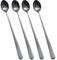 tiokin Lot de 4 cuillères à latte à long manche en acier inoxydable, idéales pour latte café, expresso, chocolat chaud, boissons chaudes, desserts et crème glacée, 22,3 cm (noir)