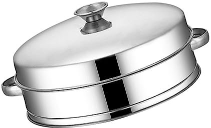 PHENOFICE Dampfkorb Aus Edelstahl Für Küche Haushalt Mit Deckel Dampfgarer Für Lebensmittel Kochen Zubehör Gemüse Brötchen Knödel Dämpfen