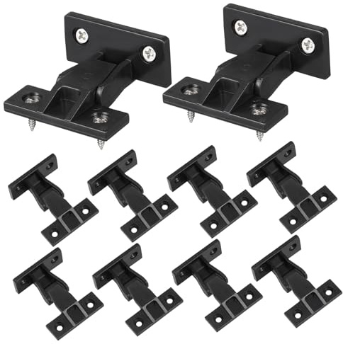 BUGUUYO 10 Stück Möbelverbinder ersatzteile für gartenmöbel schwimmende Regale Hardware Kommode Plattenklemmen Geländer Kanten Eckschnalle für Schrank falsche vordere Schrankclips Nylon Black