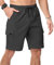 SwissWell Short Homme Coton Chino Shorts Léger Bermuda Cargo avec 6 Poches Pantalon Court de Sport Travail Randonnée,Gris Foncé,L
