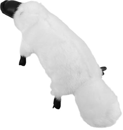 MUSISALY Ausgestopftes Schnabeltier Hund Plüsch Tragen Grünes Kriechendes Krabbenspielzeug Haustierbedarf Puppe Heimdekoration Kuscheltiere Entenschnabel-Ornament Acryl Weiß