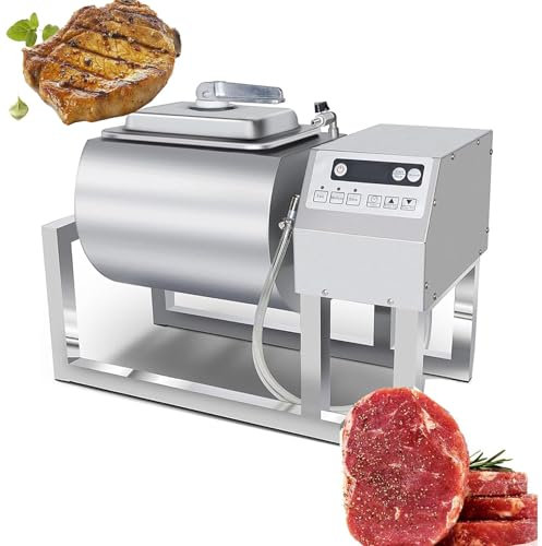 DDZJTPP Elektrischer Vakuum Tumbler Tischgerät mit ca. 18 Liter Volumen (Max. 10 kg Fleisch), Vakuum Marinator zum schonend Mischen, Marinieren, Einsalzen und Poltern von Fleisch unter Vakuum