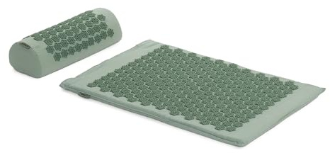 XTREXO Akupressurmatte mit Kissen 38x15x10 cm Grün mit Mattengröße 68x44x2 cm Aus Baumwolle und 18D-Schwamm HIPS-Spikes Reduzieren Verspannungen Unterstützt den Schlaf
