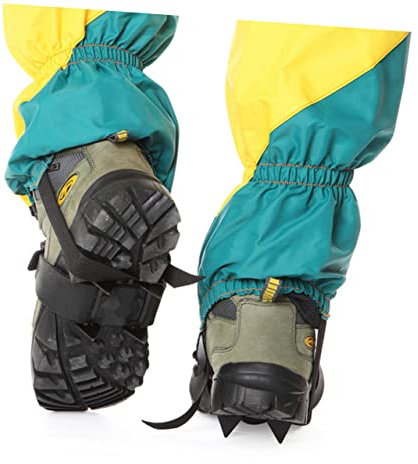 FRCOLOR Eiskrallen Für Wandern Mit Vier Zähnen Aus Manganstahl Rutschfeste Schuhüberzüge Für Outdoor-aktivitäten Kompatibel Mit Sportschuhen Und Kletterschuhen