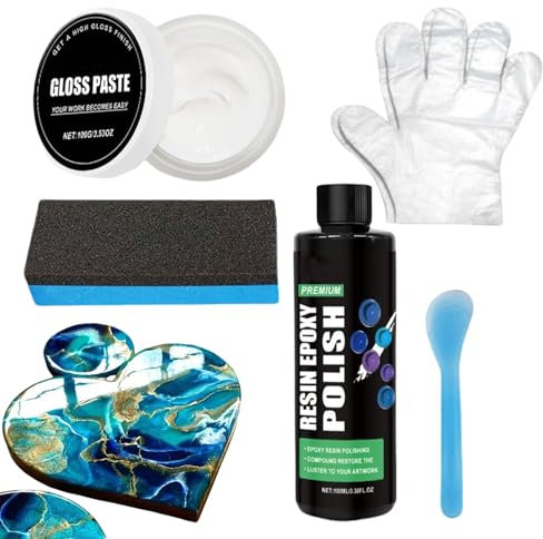 Polierset aus Epoxidharz für die Dekoration des Hauses | Schleif- und Polierset zum Entfernen von Kratzern auf Epoxidharz-Oberflächen | Ideal für Tische, Arbeiten