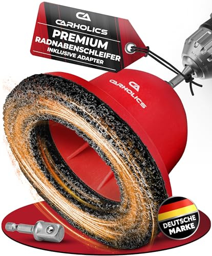 CARHOLICS Radnabenschleifer Auto 90–150 mm inkl. Adapter – Radnabenreiniger & Radnabenschleifer für Akkuschrauber – Radnaben Schleifer Nabenschleifer KFZ radnaben bürste