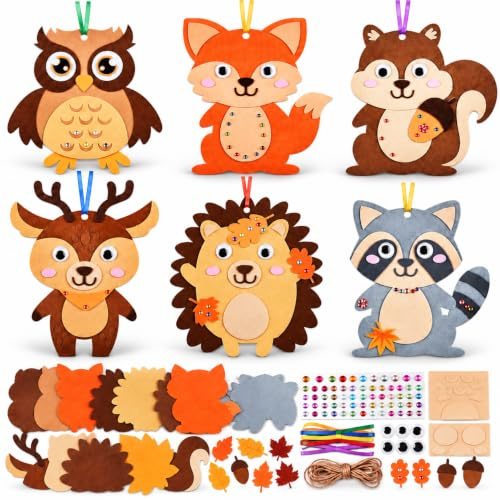 Huanmin 13 Stück Tier Herbst Bastelset Kinder, DIY Bastelset Kinder, Her-bst Kreativset Herbst Bastelset, Moosgummi Bastel-set kinder, Bastel-set kin-der 3 jahre