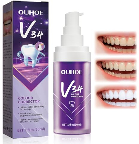 30ml lila zahnpasta weisse zähne,Purple Teeth Whitening Toothpaste,Zähne Aufhellen Zahnpasta für Gelbe Zähne,Zahnfleckenentfernung,Effektive Reinigung,Schonende chpflege