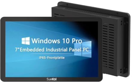 SunKol 7 Industrie Panel PC Embedded IP65 Kapazitiver Touchscreen HMI | All-in-One Industrie PC,I5-7200U,ohne RAM/SSD/Betriebssystem,VESA,LAN/USB/RS232/RS485,Industrieautomation