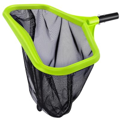 BNGXR Épuisette de piscine avec cadre en aluminium - Épuisette de fond de piscine à mailles fines - Pour le nettoyage de la piscine, de l'étang - Vert (pas de barre)