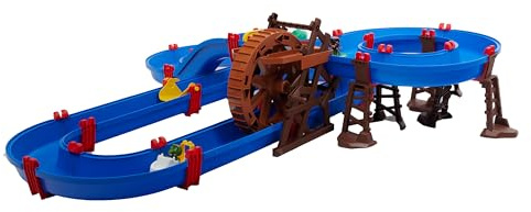 AquaPlay WaterWheel - zweistöckige Wasserbahn, großes Wasserrad mit Handkurbel, Lange Wasserrutsche, Boote mit Tierfiguren, Outdoor Wasserspielzeug, für Kinder ab 3 Jahre