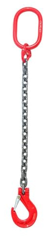 Lifting Chains with Hooks, 3.3Ft Single Leg Lifting Chains Sling Heavy Duty, Industrial Grab Hook Heavy Duty for Chains Lifting(1 meter - 2 tons)