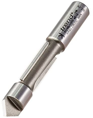Trend Professional Pierce & Trim Cutter, 12.7mm Diameter, Two Flute, 1/2 Inch Shank, 30mm Cut Length, Tungsten Carbide Tipped, 47/40X1/2TC