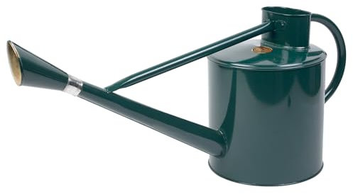 Kent & Stowe 9L Long Reach Watering Can in Forest Green, Rust-Resistant Galvanised Watering Can with Swivel Rose Head, Classic All Year Round Garden Tools Made from Steel
