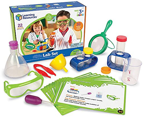 Learning Resources LSP2784-UK Primary Science Set, Hands on Lab Kit for Kids, Easy Follow Activities, Beakers, Magnifying Glass, Funnel, Pipette, 22 Pieces, Multicoloured