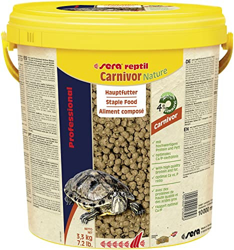 sera reptil Professional Carnivor Nature 10 l Schildkrötenfutter | Wasserschildkröten Futter für Reptilien | Reich an Proteinen & Omega-Fettsäuren | Unterstützt Knochen- & Panzerwachstum