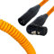 Van Damme Curly Mic Cables. Neutrik Angled Balanced Female to Male XLR. Boom Mic Cable. (Medium, Orange)