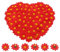BornFeel Künstliche Gerbera Blumen Köpfe 100tlg. Daisy Sonnenblumen Blumenköpfe für DIY Hochzeit Party Handwerk Tischstreudeko (Rot)