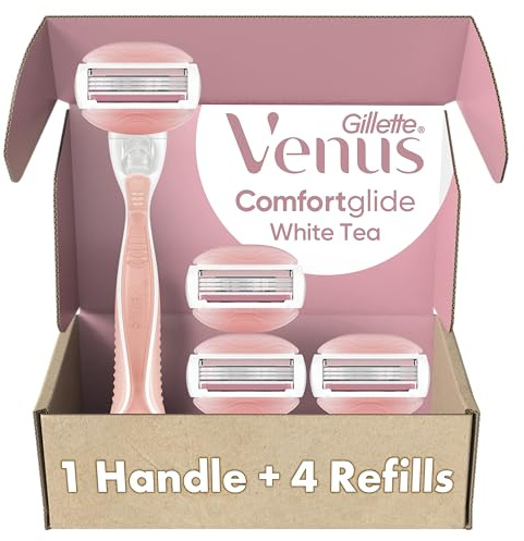 Gillette Venus ComfortGlide White Tea Women's Razor 1 Handle + 4 Blade Refills