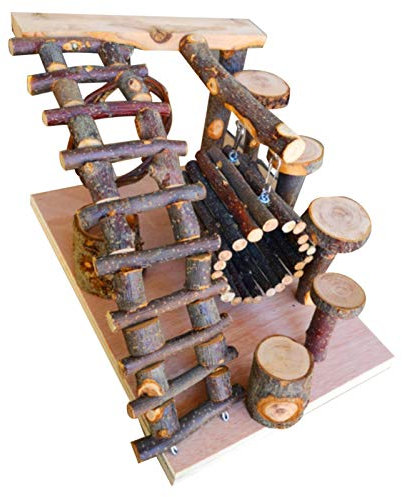 Hamster Leiter Holz ,Hamster Toy Ladder Small Pet Treppen Schritt Fitness-Übungs-Spielzeug-Apple-Holz-Hängematte Spielplatz Pet Feeder ,oder Für Papageien Und Andere Haustiere
