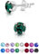Pendientes Esmeralda en Plata de Ley 925 con Cristales Swarovski 5 mm - Pendientes Brillantes de Colores - Pendientes Verde Esmeralda