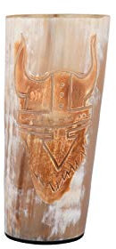 6 Zoll horn Wikinger Trinken Becher Tassen- zum Ale Bier Wein Weich Trinken Krug Met Mittelalterlich Becher- (6 Zoll, Schädel Handwerk)