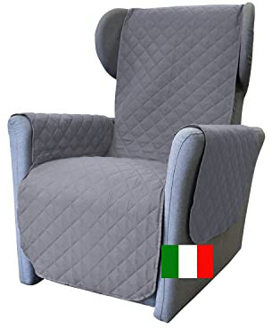 Moonange - 1-Sitzer Sesselbezug mit Armlehnen - Sitzfläche 55 cm - Wasserdichter Bezug für Sessel - Bezug rutschfest - schmutzabweisend - wendbar - Kratzfest - frostbeständig - Grau