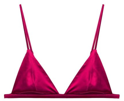 SilRiver Damen Seidensatin-Triangle-BH Bügellos Weiche Cups | Echte Seide, atmungsaktiv, bequem, wie zweite Haut. Ungepolstert, Plunge, nahtlos, sexy