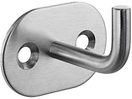 Gedotec Design Garderobenhaken Edelstahl Kleiderhaken 1-fach | HEAVEN | Handtuchhaken silber matt | Wandhaken zum Schrauben | 1 Stück - Einzelhaken inkl. Befestigungsmaterial - Handtuch Aufhänger