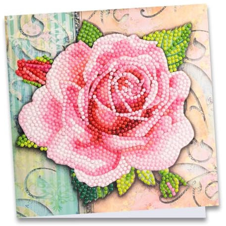 Ideen mit Herz Diamond-Painting-Grußkarte | 16 cm x 16 cm | 370 g/m² | Inkl. Umschlag & Werkzeug (Rose 4)