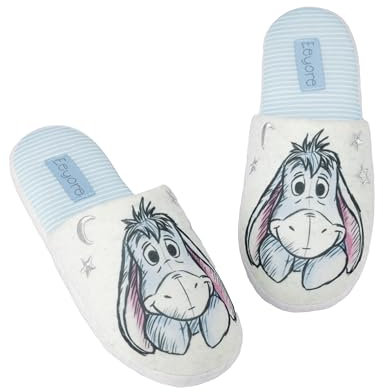 Disney Winnie The Pooh Slippers For Women | Ladies Adults Pooh Bear OR Eeyore House Shoes Merchandise For Her | Foam Slip On 7-8 UK
