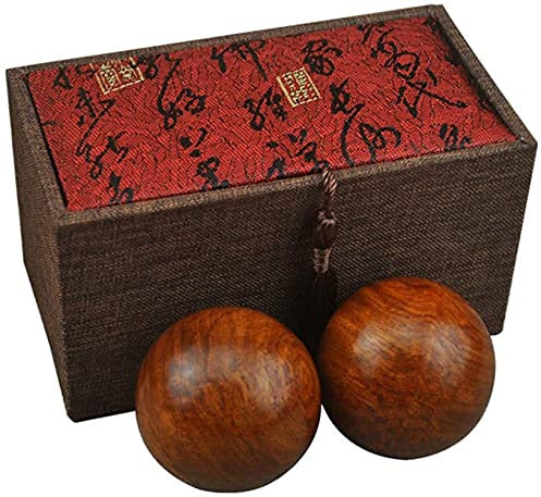 KDOQ Baoding-Bälle Stressbälle für Erwachsene Chinesische Gymnastikbälle Chinesischer Palisander-Gesundheitsball/Massivholz-Handspielball Mittleres Alter und ältere Menschen Massageball
