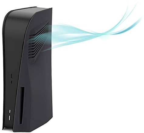 Disc Edition - Placas faciales con rejillas de ventilación de refrigeración, paneles de carcasa para consola PS5, accesorios para Playstation 5 placa frontal protectora de repuesto (negro)