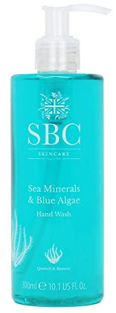 SBC Skincare Sea Minerals & Blue Algae Hand Wash, Refreshing Liquid Hand Wash with Hyaluronic Acid and Mineral Blend For All The Family (300ml)