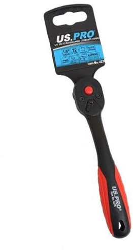 US PRO Tools 1/4 DR 72T Ratchet with Composite Handle 4232