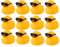 Gummi Enten, 12St 5cm Bad Eenten Spielzeug mit 12St Sonnenbrillen Ente Float and Squeak Gummi Enten für Baden Cute Yellow Badeente für Babyparty Geburtstags Party Dekor Zubehör