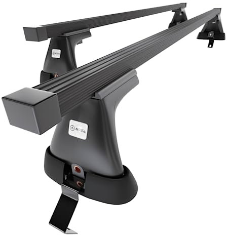Mossa - Stahl-Dachträger kompatibel mit Ford Mondeo mk IV Kombi (2007-2014) - schwarz Dachträger Dachgepäckträger - ohne Montagelemente