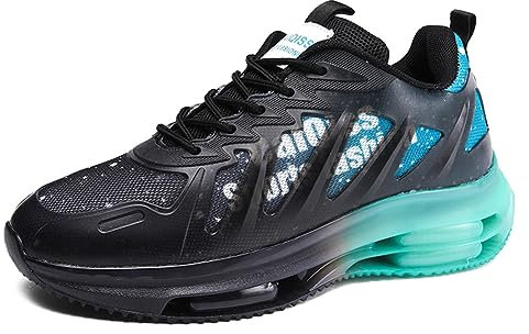 Herren Walkingschuhe Turnschuhe Fitnessstudio Sportschuhe Sneaker Running Tennis Schuhe Freizeit Straßenlaufschuhe Fashion Leichtgewichts Atmungsaktiv Schlüpfen Schuhe Schwarz Grün 43EU