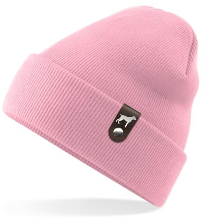 siviwonder Deutsch Drahthaar DD Mütze Patch Leder Gassi Beanie Strickmütze Warm Herren Damen Jagd Jäger Farbe Rosa