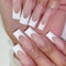 Long French False Nails Square 24PCS French Tip False Nails, Gloss Nude White Fake Nails, Full Cover Press on Nails with Jelly Glue, Stick on Nails for Women Girls Nails Art